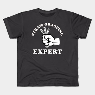 Straw Grasping Expert (Light on Dark) Kids T-Shirt